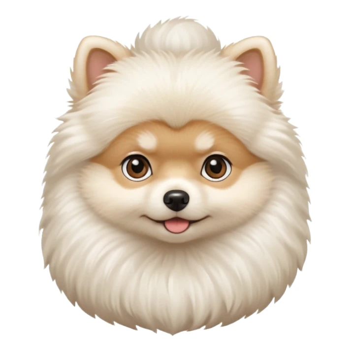white baby Pomeranian
 only face  sticker