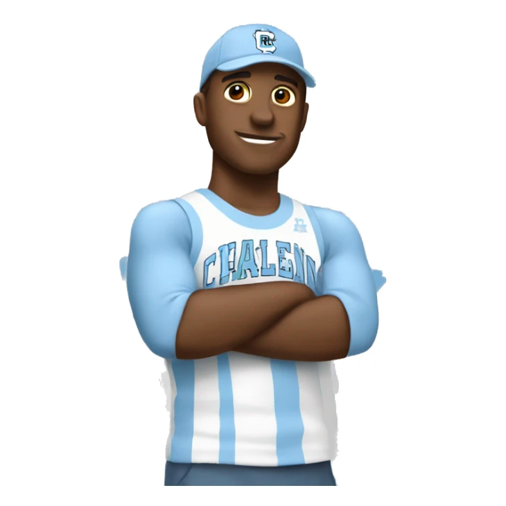 White male wearing North Carolina Tar Heels sticker