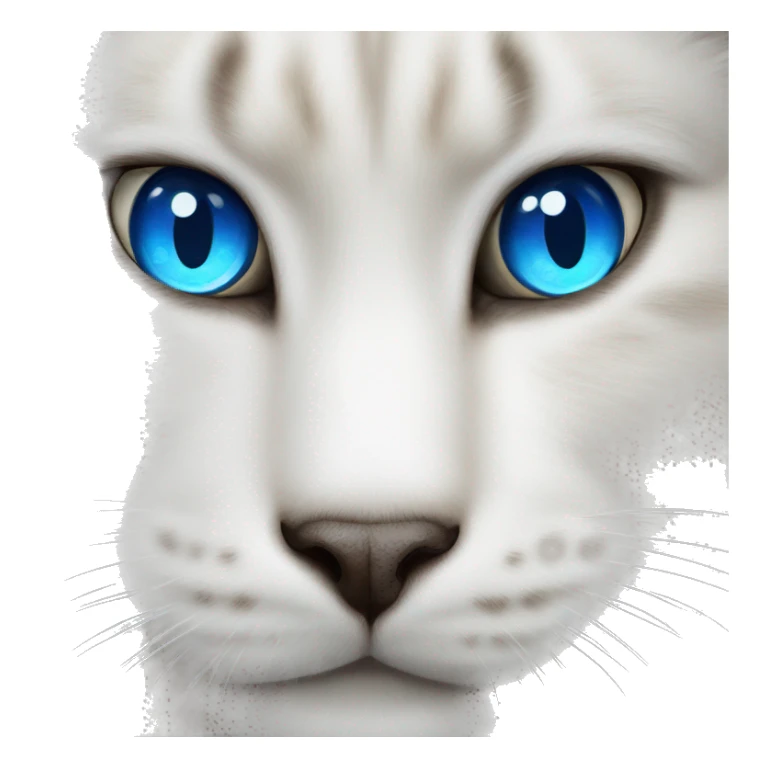White Highland Lynx cat with blue eyes sticker