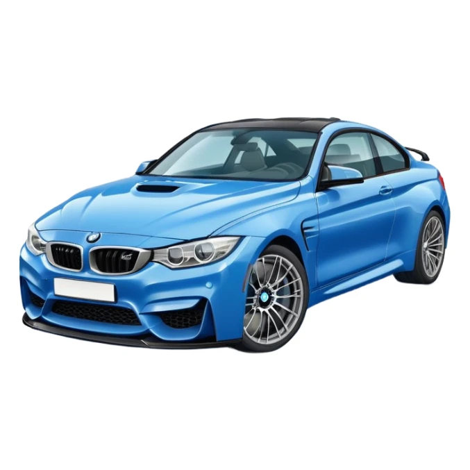 A retro sticker of a blue BMW M4 competition  sticker