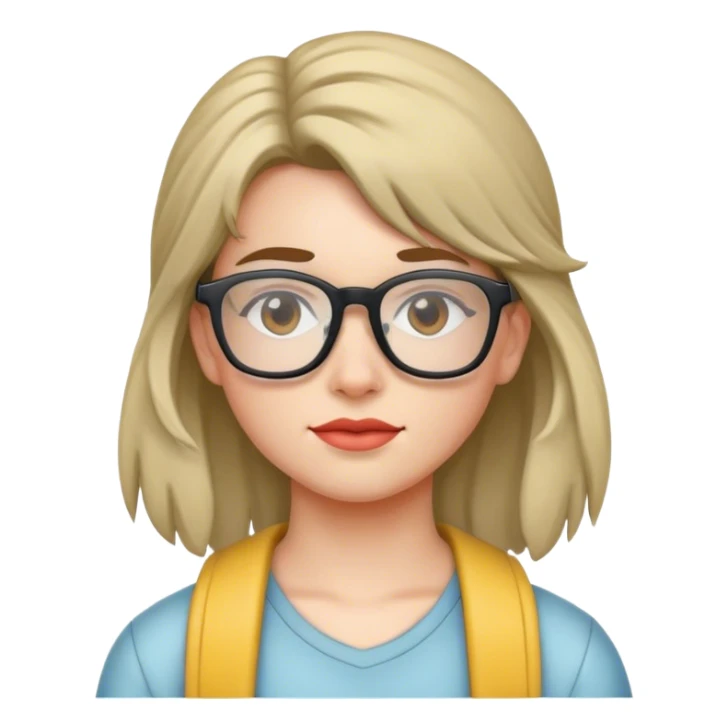 girl mullet glasses  sticker