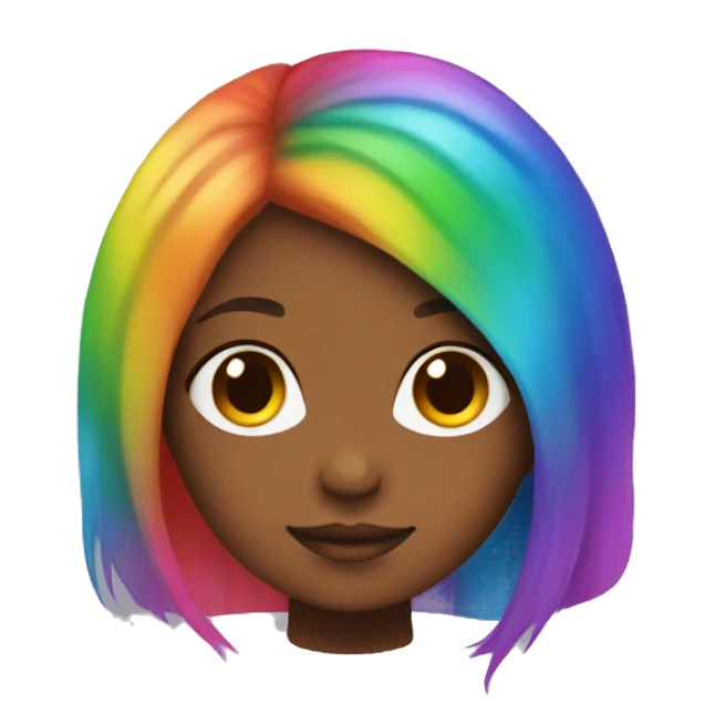 a girl with rainbow hair sticker