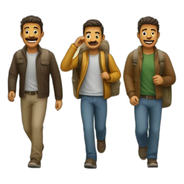 Senderistas hombres caminando por un camino sticker