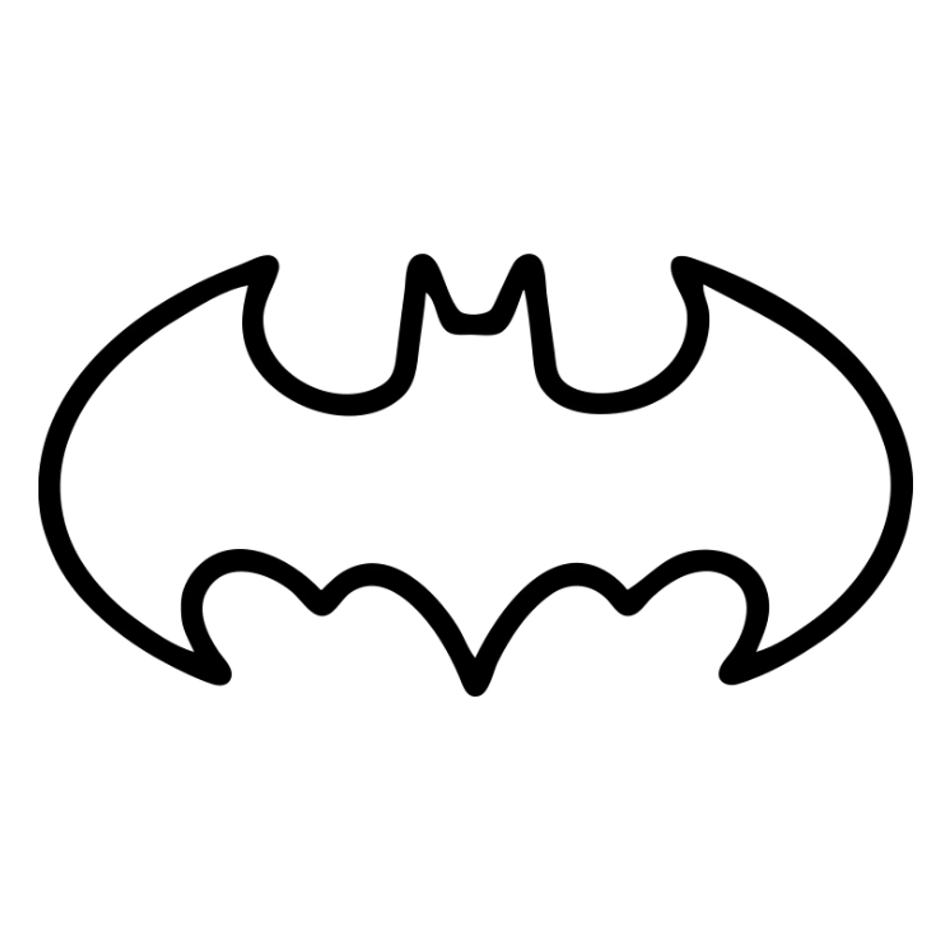 batman logo, bold silhouette, iconic bat shape, black and yellow, simple and recognizable, no text sticker