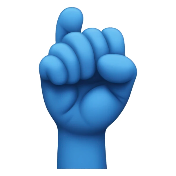 blue thumbsup emoji with blackoutlinee sticker