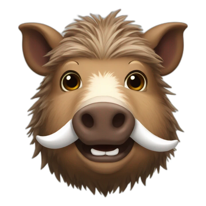 furries brown boar with white tusks sticker