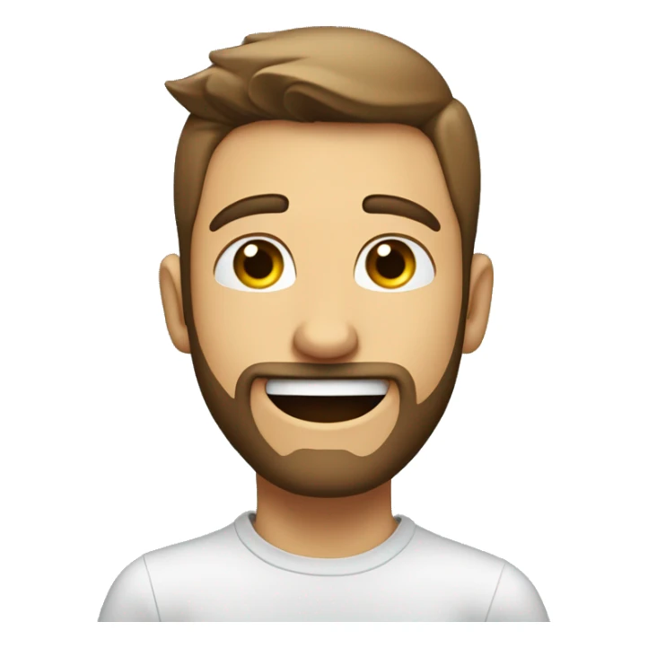 young man face with beard  hearing and approving what he hears, sound wave are entering his ears and he's response is pure happiness  sticker