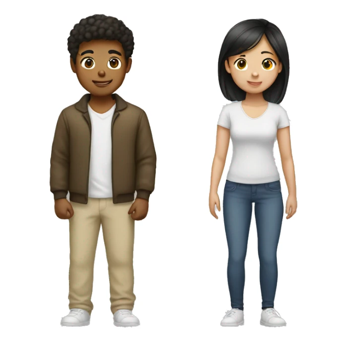 light skin boy with asian girl sticker