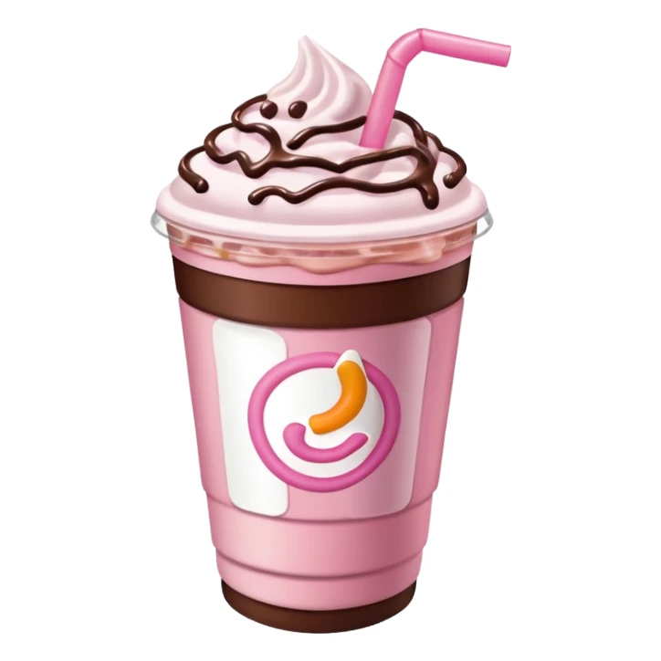 Light pink Dunkin refresher with chocolate cold foam melting into drink  sticker