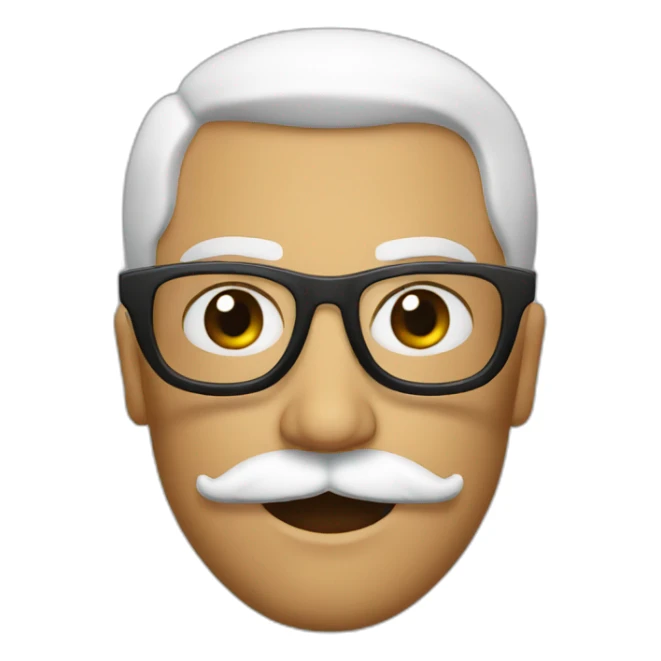 bold albanian with mustache and glasses sticker