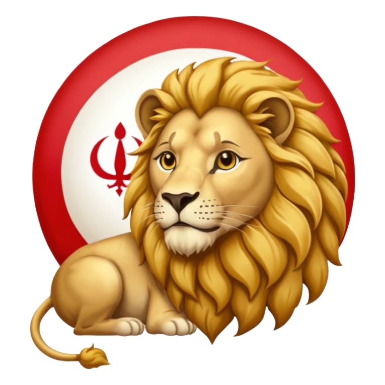 Iranien flag with a Lion in the middle sticker