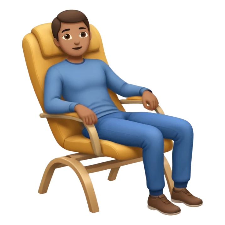 Person arching their back in a chair sticker