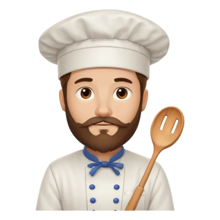  Pastry chef whith long brown hair and beard sticker