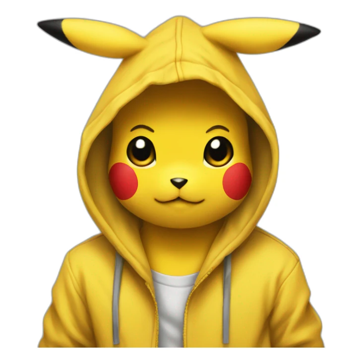 Pikachu wearing a hoodie sticker