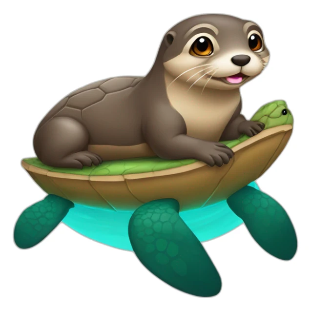 loutre sur un tortue sticker