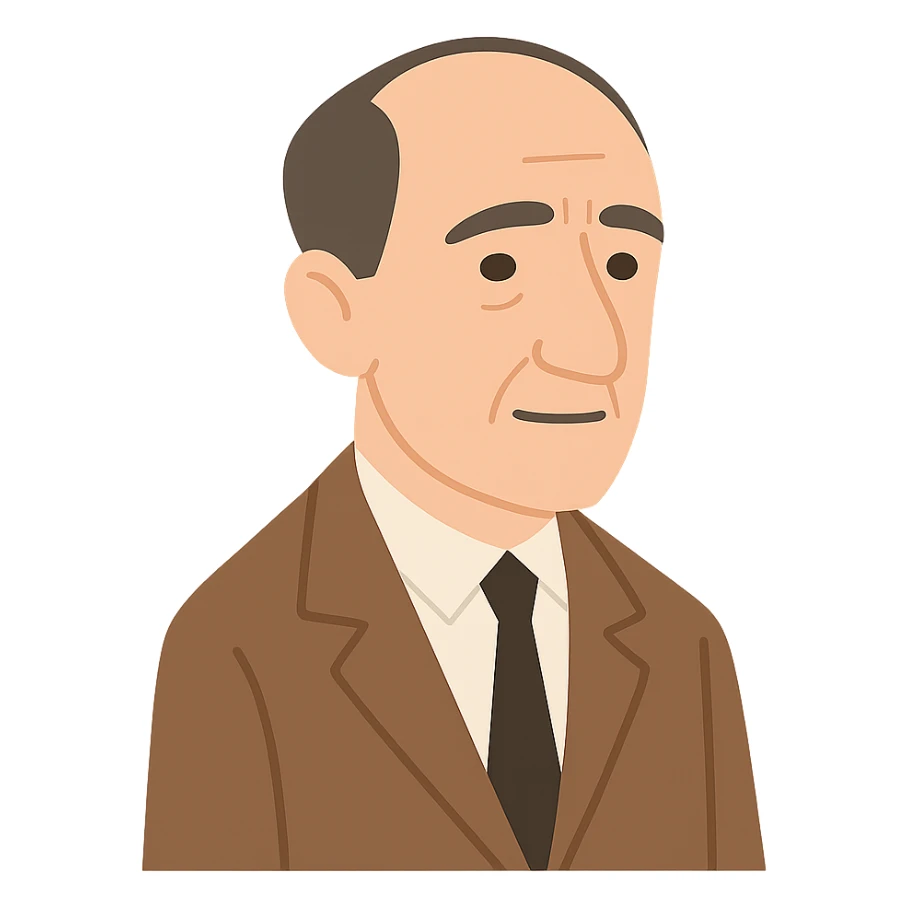 Merleau-Ponty in flat toon style, simple shapes sticker