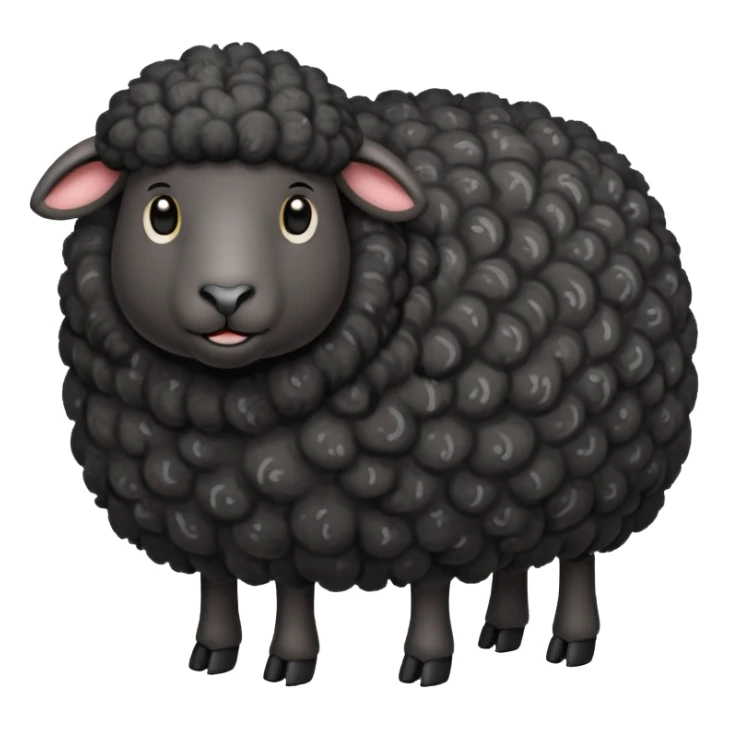 Emojin de una oveja negra cuerpo completo  sticker