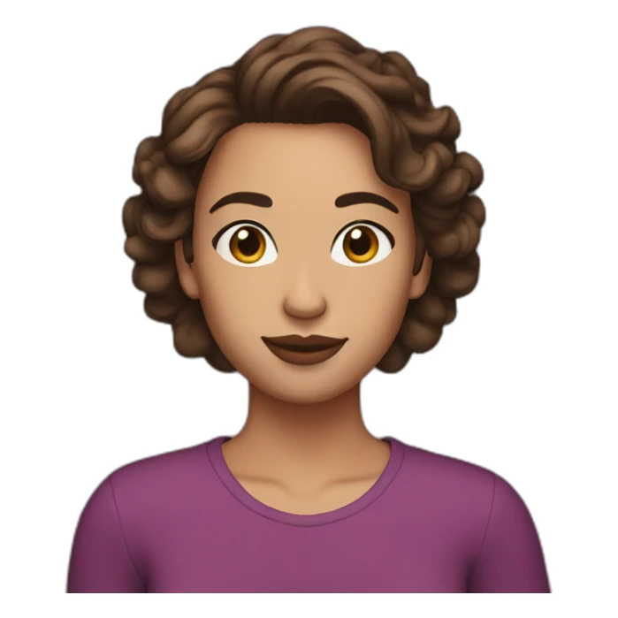 30 year old with short brown hair thick eyebrows and hoop earrings sticker