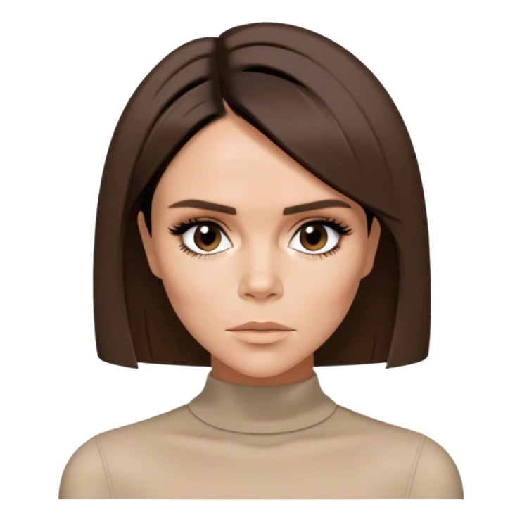 Victoria Beckham circa 1997 with bob haircut parted down straight down the center sticker