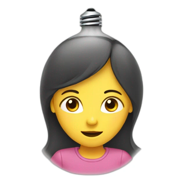 girl saying words in bulb sticker