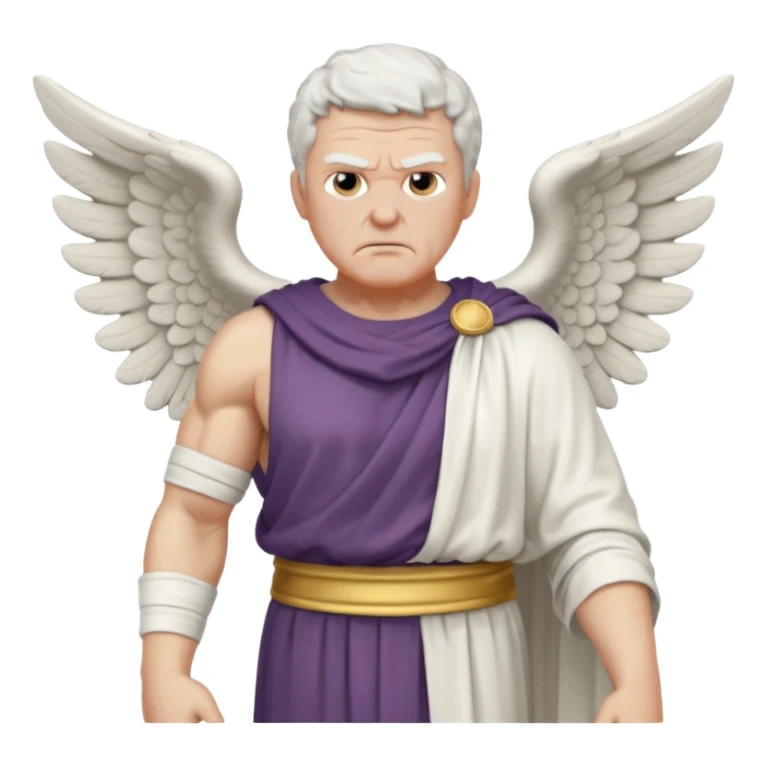 Angry older white male Italian angel no real face sticker