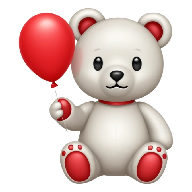 Niedliches gespenst in teddybärform mit einem luftballon in der hand sticker