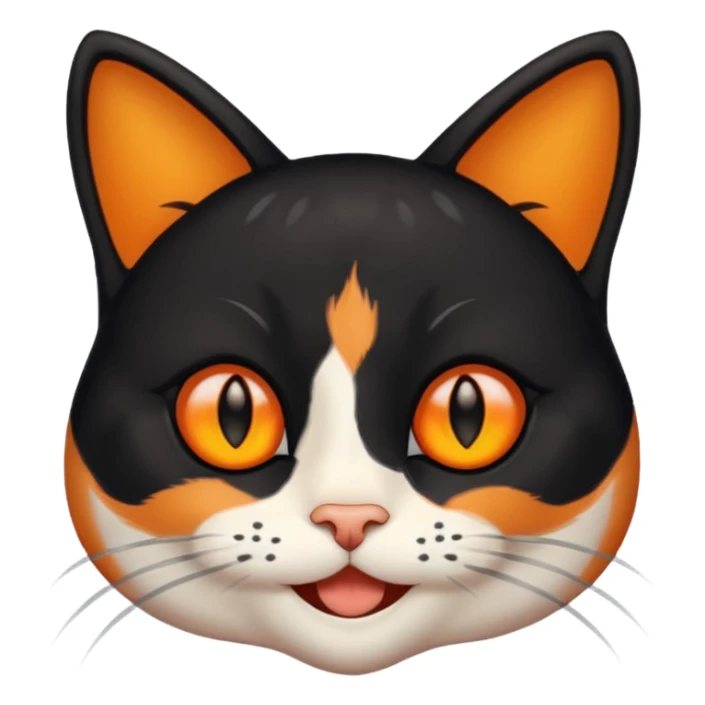 an emoji like apple’s “black cat” emoji but make it calico sticker