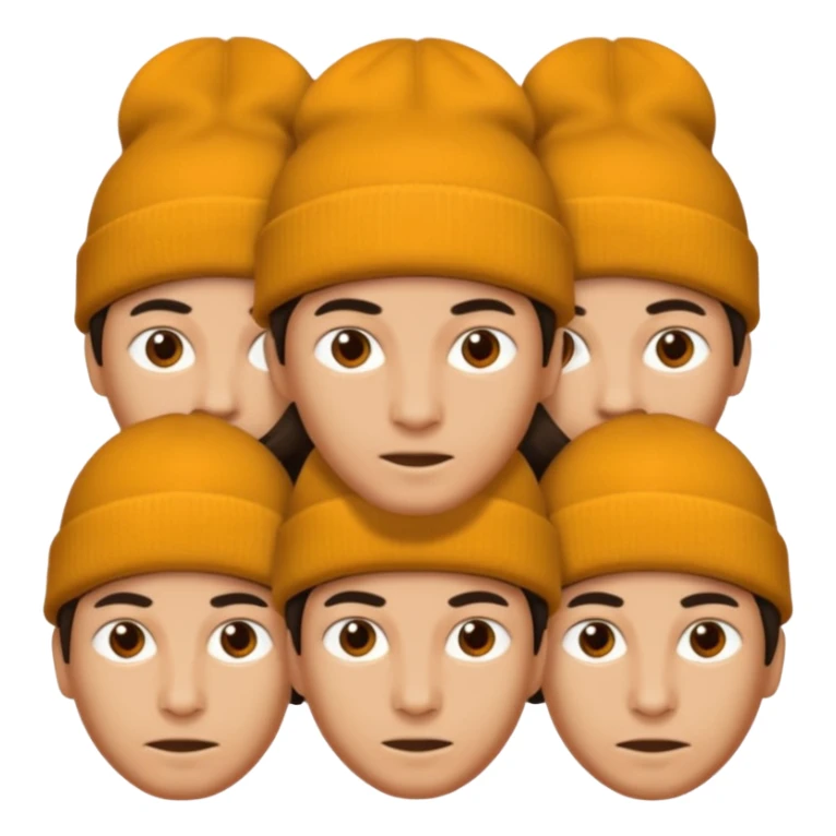 a person with multiple heads like a hydra, wearing beanies sticker