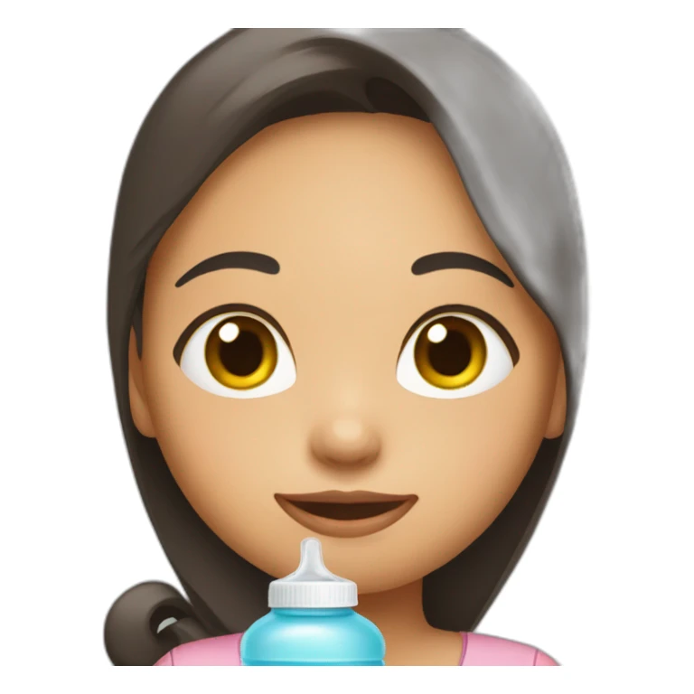 Indonesian girl with baby bottle sticker