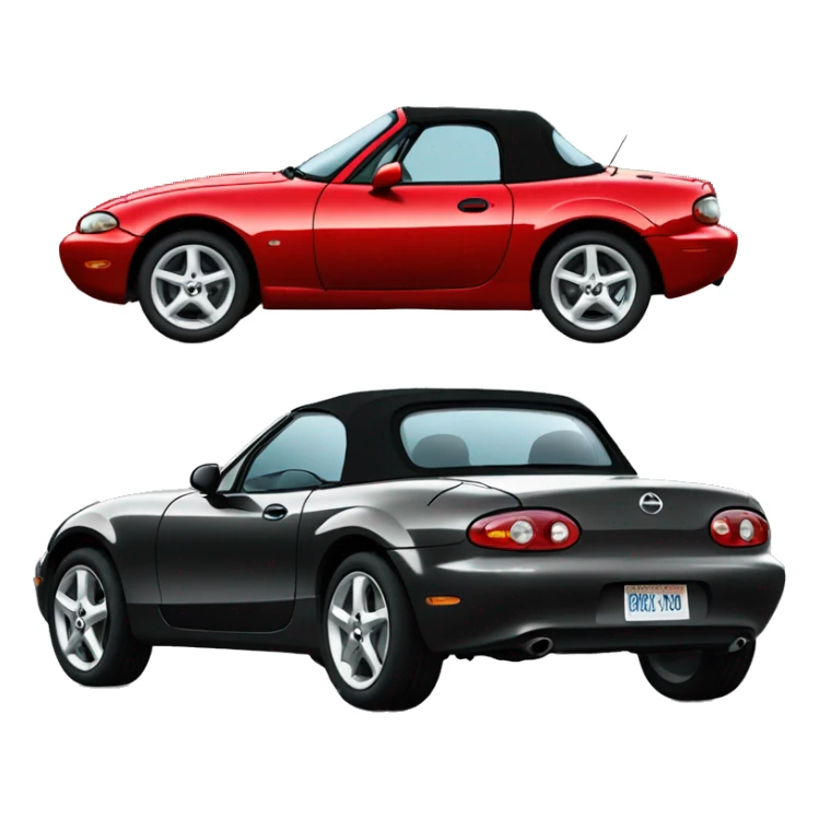 NB 1999 red Mazda Miata convertible with black top  sticker