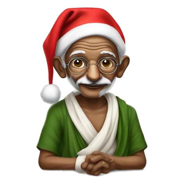 Mahatma Gandhi as santa claus sticker