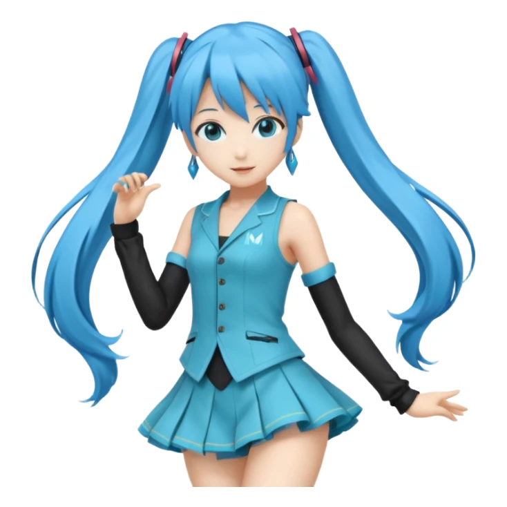 hatsune miku dancing in her classic outfit sticker