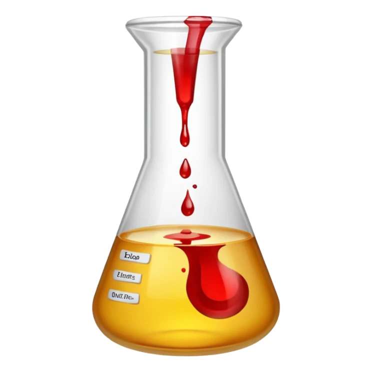 urina com sangue em um copinho de laboratorio sticker