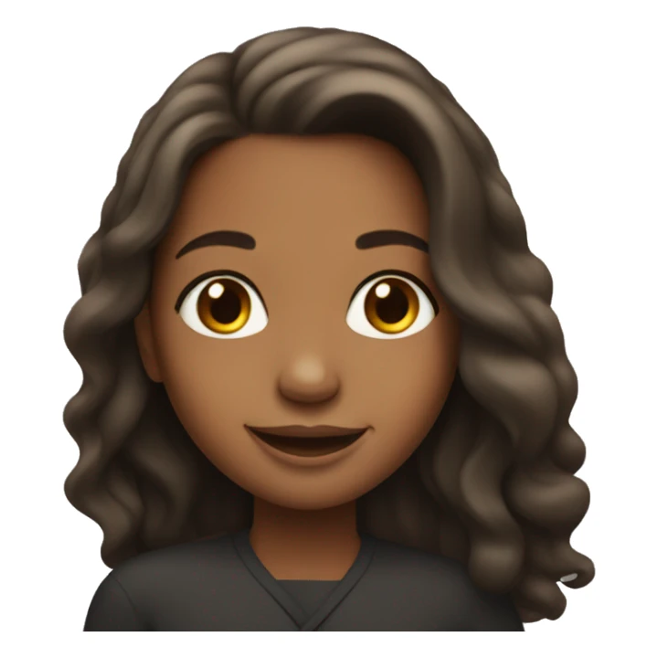 smiling girl with long hair mixed with Oprah  sticker