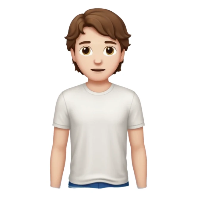 young man with wavy hair, plain clothing, standing in water (John the Baptist), emoji style sticker