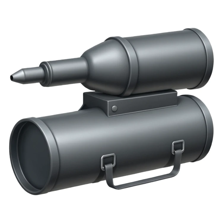 generate a realistic elongated anti-tank mine that can be carried by a drone sticker