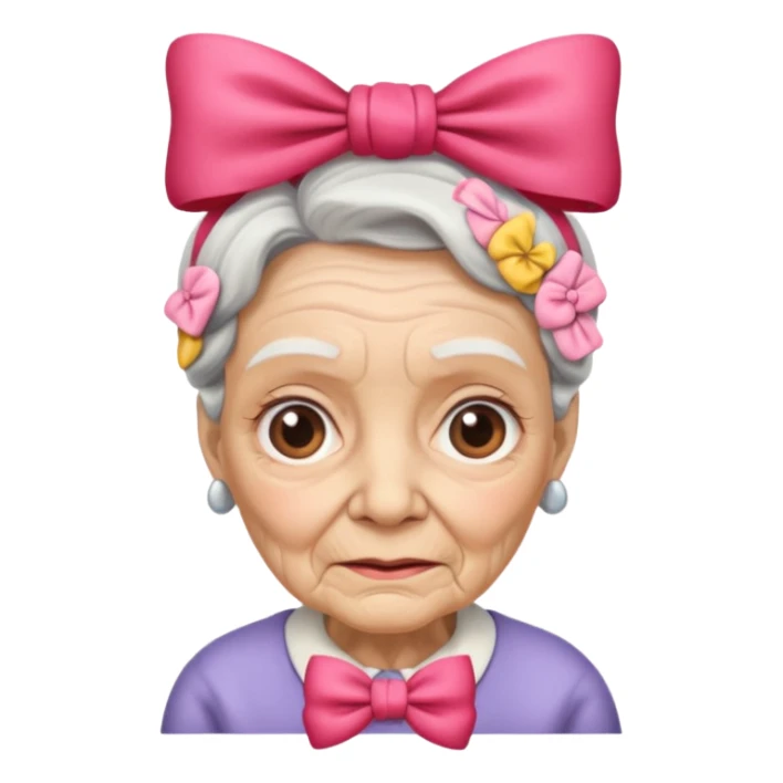 Very old women with Bow. sticker