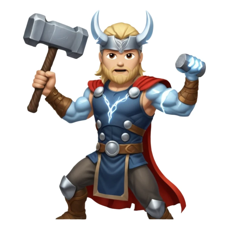 Norse god Thor, with hammer and lightning  sticker