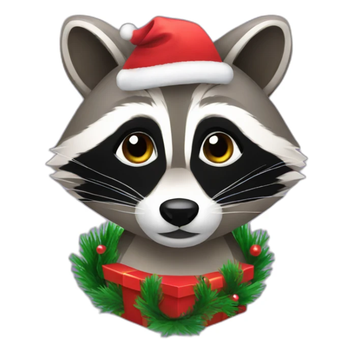 raccoon holiday sticker