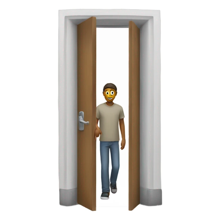 someone out of the door sticker