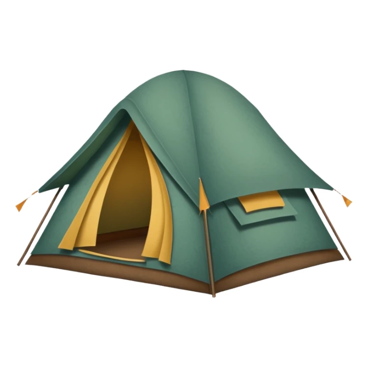Large camping tent made of felt texture, scrapbooking style, transparent background sticker