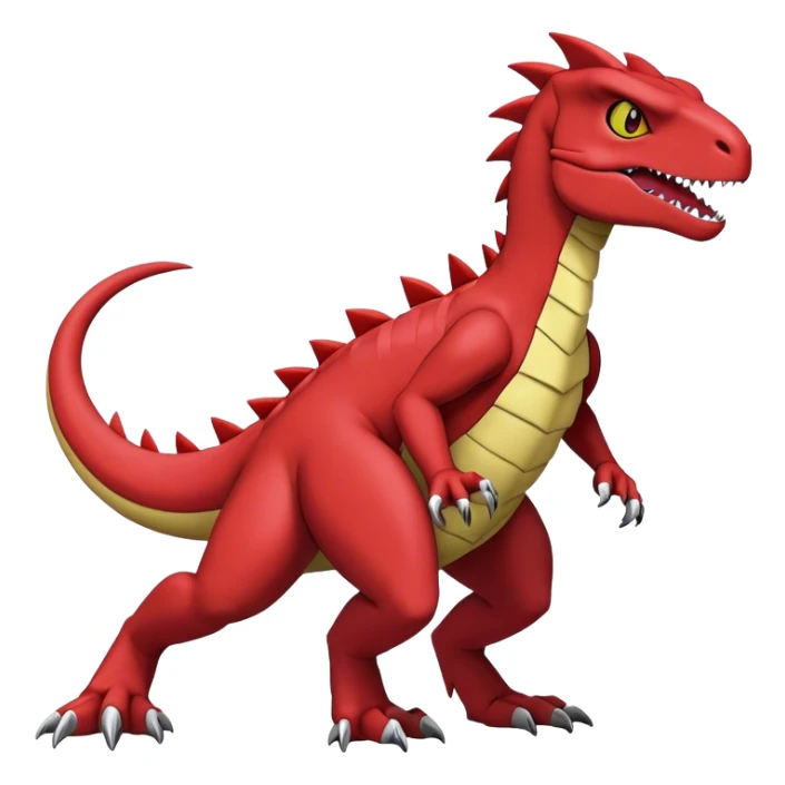  Cool Edgy Maroon Guilmon-Charmeleon-Digimon-Fakemon-Velociraptor full body sticker