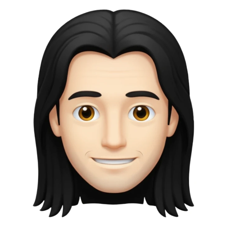 A man have a black long hair sticker