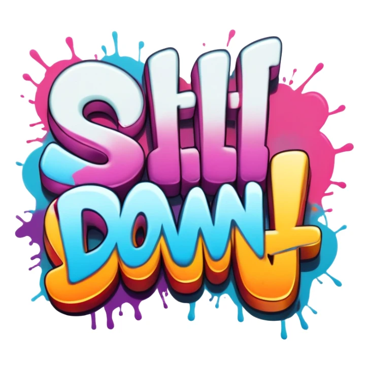 graffiti of the words sit down  sticker
