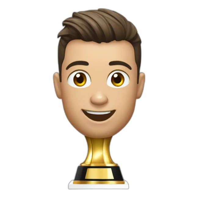 Cristiano ronaldo whit a trophy of the fifa world cup sticker