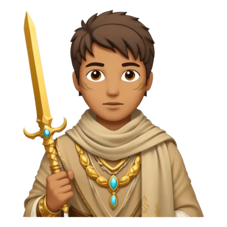 Desert Prince – sand scarf + gold dagger,Golden Princes. sticker
