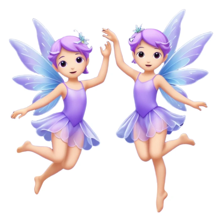little purple fairies are dancing in the sky sticker