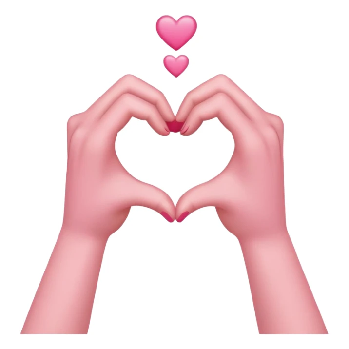 two hands making a heart but in pink  sticker