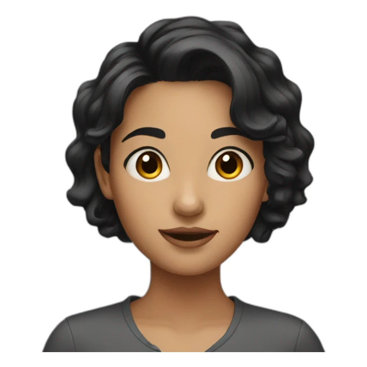 young woman with a short black hair sticker