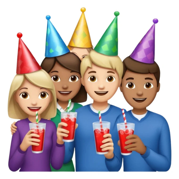 A group of hungry people having soda. sticker